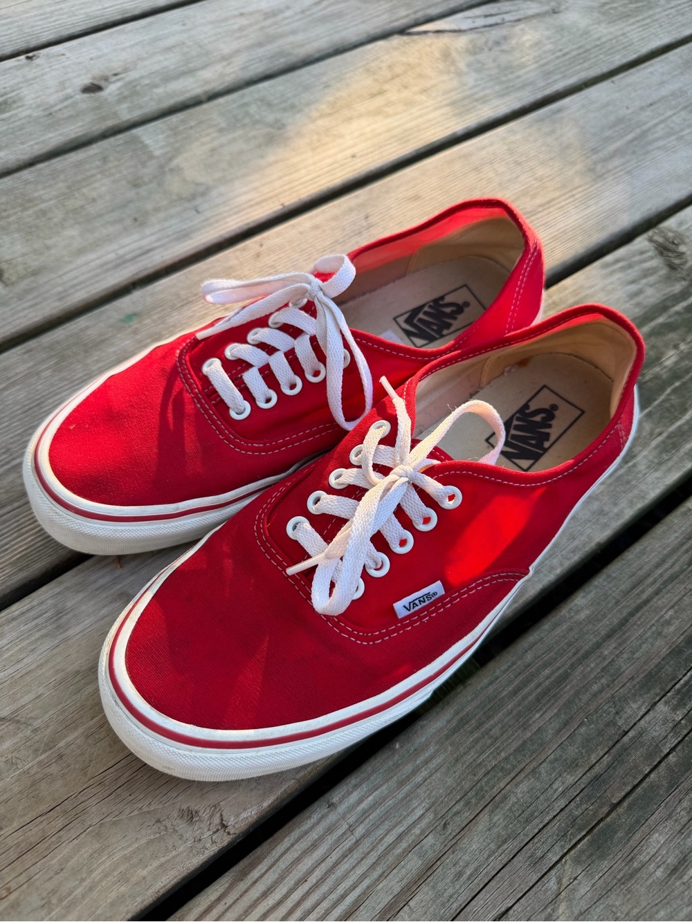 Vans Red Low-Top Canvas Sneakers